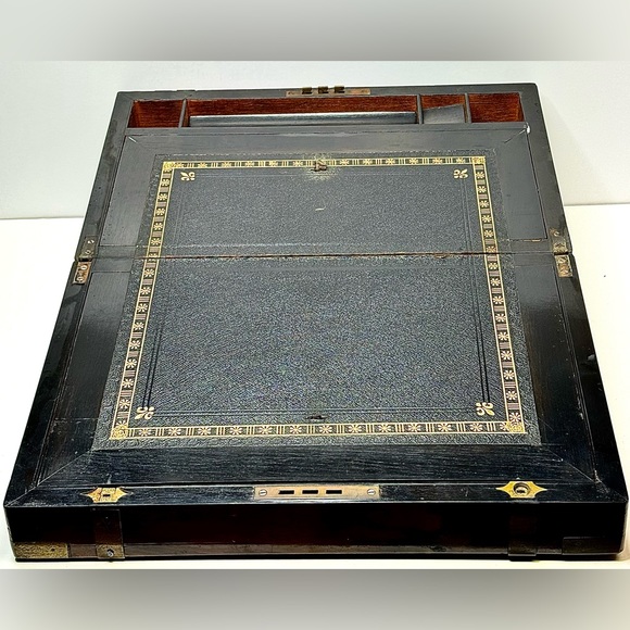 Georgian Campaign Lap Desk - 7” H x 15.5” W x 9.5” D - Picture 6 of 9